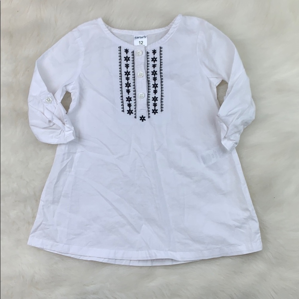 Baby Casual White & Black Long Sleeve Dress 12M